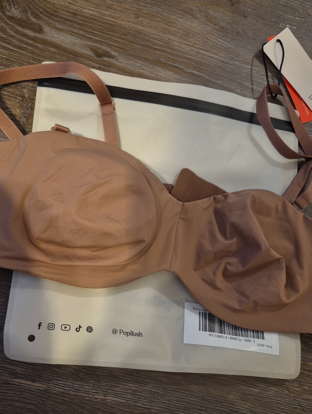 Everyday Smooth Underwire Convertible Bra in Dusty Nude Popilush Nwt 36 B